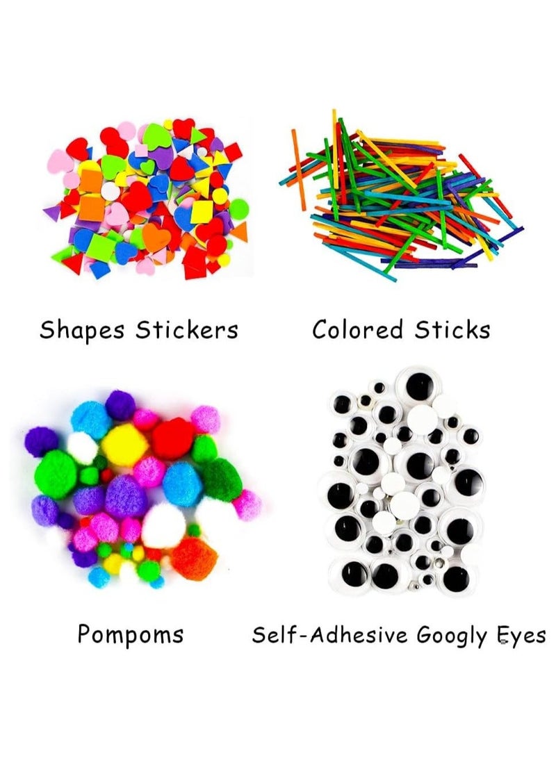 UKR Craft Materials Mega Pack – 1500-Piece Art & Craft Supplies Kit for Toddlers | DIY Craft Set for School Projects, Home Activities & Creative Play | Preschool Arts and Crafts for Kids - Image 4